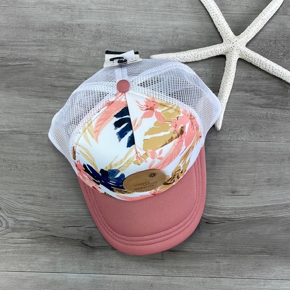 Rip Curl Pink Floral Trucker Hat View 2